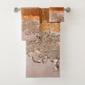 Kupfer Gold Schlaganfälle Glamour Textur Badhandtuch Set (Insitu)