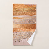 Kupfer Gold Schlaganfälle Glamour Textur Badhandtuch Set (Handtuch)