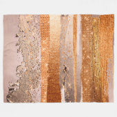 Kupfer Gold Schlaganfälle Glamour Textur Fleecedecke (Vorderseite (Horizontal))