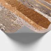 Kupfer Gold Schlaganfälle Glamour Textur Geschenkpapier (Ecke)