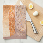 Kupfer Gold Schlaganfälle Glamour Textur Geschirrtuch (Viertel Falte)