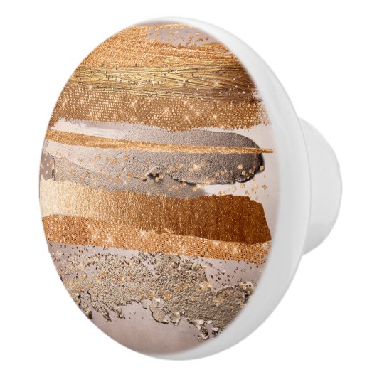 Kupfer Gold Schlaganfälle Glamour Textur Keramikknauf (Rechts)