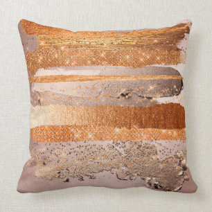 Kupfer Gold Schlaganfälle Glamour Textur Kissen