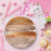 Kupfer Gold Schlaganfälle Glamour Textur Pappteller (Party)