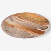Kupfer Gold Schlaganfälle Glamour Textur Pappteller (Schrägansicht)