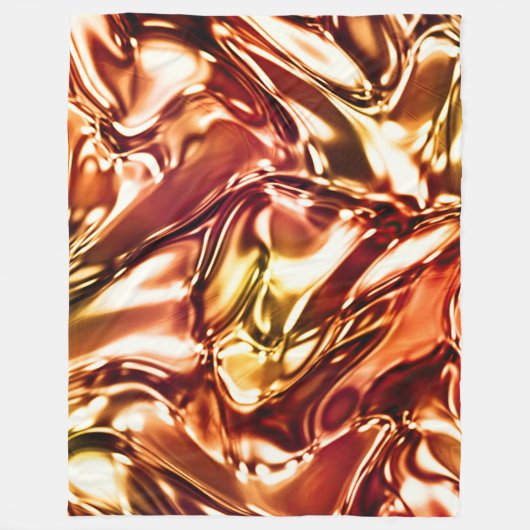 Kupfer Gold Wavy Metallic Look Fleecedecke (Vorderseite)
