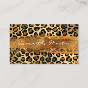 Kupfer-Goldfolie Leopard Pinselstrich Visitenkarte