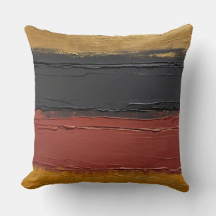 Kupfer, Goldocker, Marsala und Holzkohle Kissen