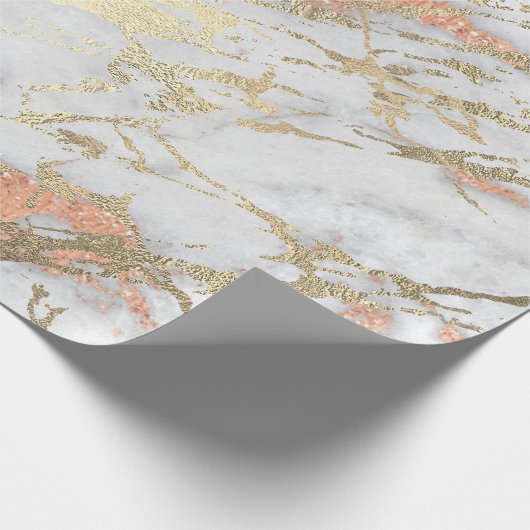 Kupfer Gray Foxier Gold Marmor Shiny Metallic VIP Geschenkpapier (Ecke)