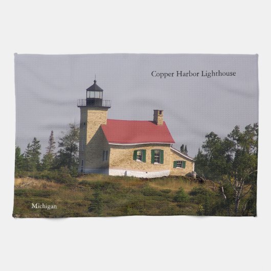 Kupfer Hafen Leuchtturm Küchentuch (Horizontal)