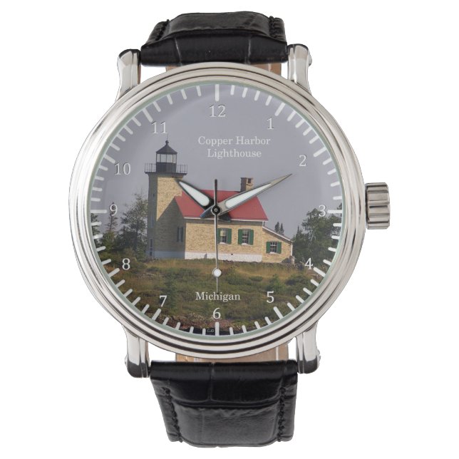 Kupfer-Hafen-Leuchtturmüberwachung Armbanduhr (Vorderseite)