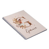 Kupfer Herbst Blumenbrief G Fall Blume Notizblock (Rechte Seite)