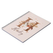 Kupfer Herbst Blumenbrief H Fall Blume Notizblock (Linke Seite)