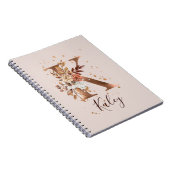 Kupfer Herbst Blumenbrief K Fall Blume Notizblock (Rechte Seite)