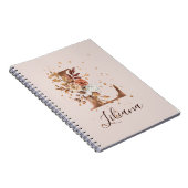 Kupfer Herbst Blumenbrief L Fall Blume Notizblock (Rechte Seite)