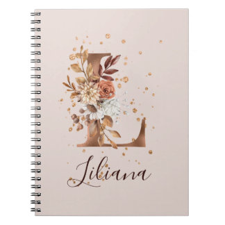 Kupfer Herbst Blumenbrief L Fall Blume Notizblock