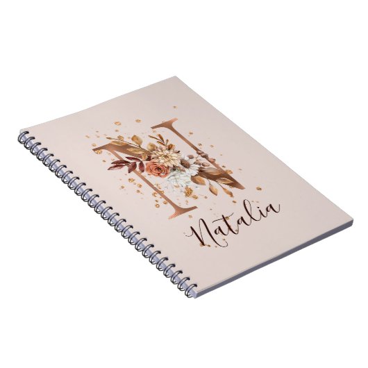 Kupfer Herbst Blumenbrief N Herbst Blume Notizblock (Rechte Seite)