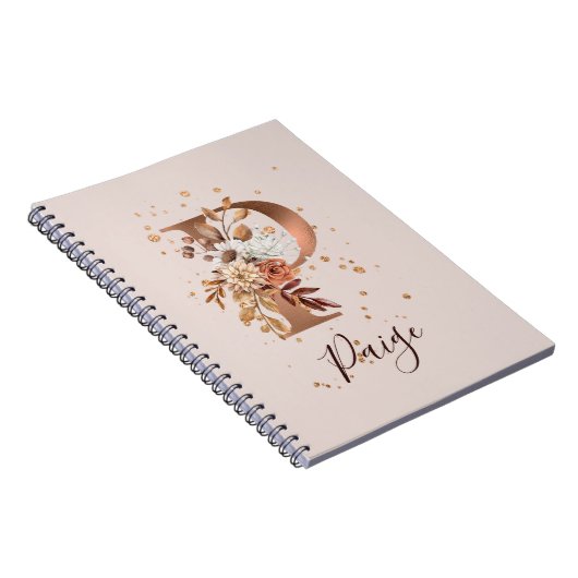 Kupfer Herbst Blumenbrief P Herbst Blume Notizblock (Rechte Seite)