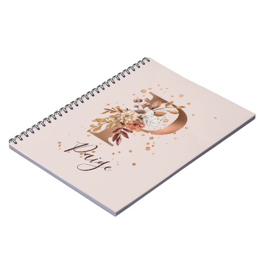 Kupfer Herbst Blumenbrief P Herbst Blume Notizblock (Linke Seite)