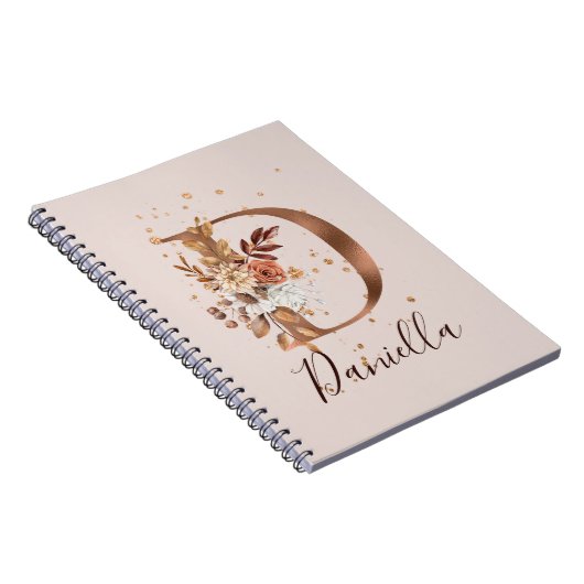 Kupfer Herbstflorbrief D Fall Blume Notizblock (Rechte Seite)