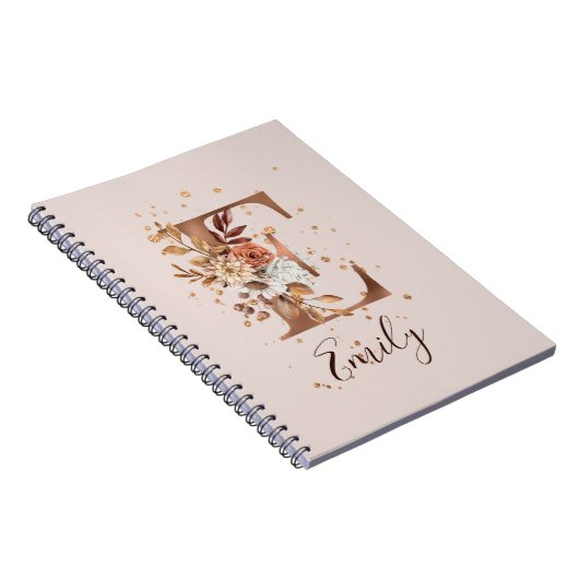 Kupfer Herbstflorbrief E Fall Blume Notizblock (Rechte Seite)