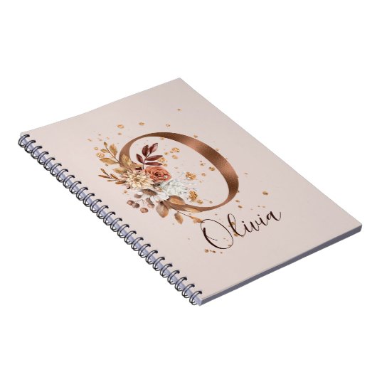 Kupfer Herbstflorbrief O Fall-Blume Notizblock (Rechte Seite)