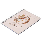 Kupfer Herbstflorbrief O Fall-Blume Notizblock (Linke Seite)