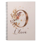 Kupfer Herbstflorbrief O Fall-Blume Notizblock (Vorderseite)