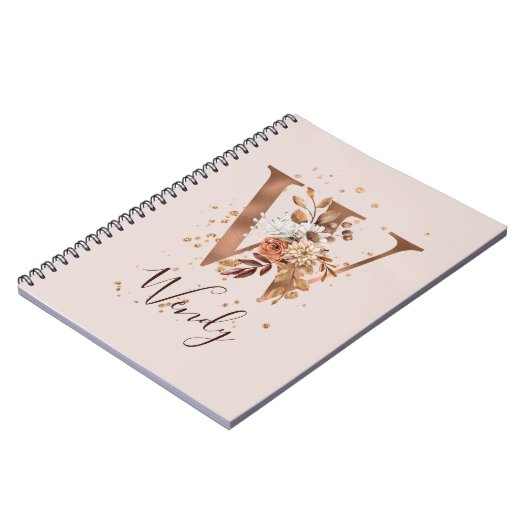 Kupfer Herbstflorbrief W Fall Blume Notizblock (Linke Seite)