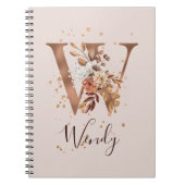 Kupfer Herbstflorbrief W Fall Blume Notizblock (Vorderseite)