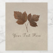 Kupfer-Herbstlaube Elegante Weinetiketten Weinetikett (Einzelnes Label)