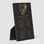 Kupfer Herzsalon Preis Menü Plaque Fotoplatte (Seite)