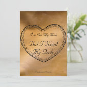 Kupfer Hochzeit Got ich meinen Mann - Herzeinladun Einladung (Stehend Vorderseite)