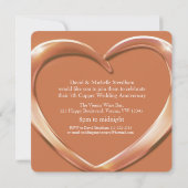 Kupfer Hochzeit Herz 7 Jahre Party einladen Einladung (Rückseite)