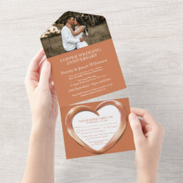 Kupfer Hochzeitstag 7 Jahre Party Foto All In One Einladung