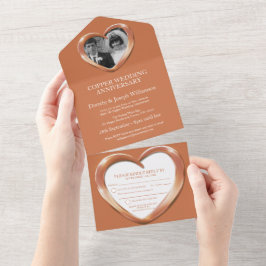 Kupfer Hochzeitstag 7 Jahre Party-Veranstaltung All In One Einladung