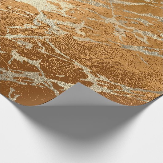 Kupfer Honey Foxier Gold Marmor Shiny Metallic VIP Geschenkpapier (Ecke)