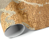 Kupfer Honey Foxier Gold Marmor Shiny Metallic VIP Geschenkpapier (Rolleneckpunkt)