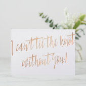 Kupfer "Ich kann den Knoten nicht ohne dich Krawat (Stehend Vorderseite)