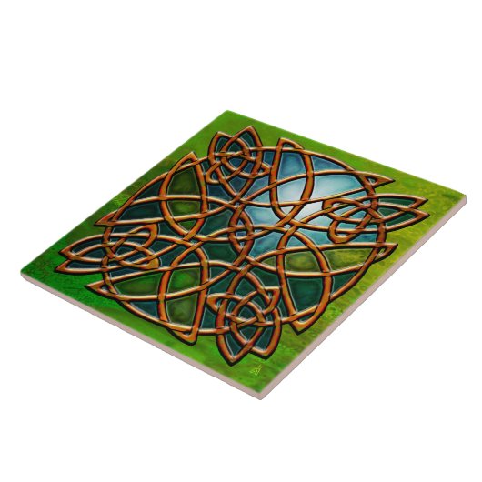Kupfer Keltischer Knoten (Keramik Tile) Fliese (Seite)