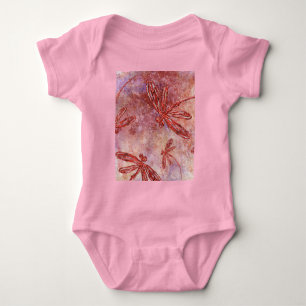 Kupfer-Libellen auf heißem Sommer-Himmel Baby Strampler