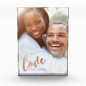 Kupfer-Liebesschrift-Overlay Fotoblock (Vorderseite)