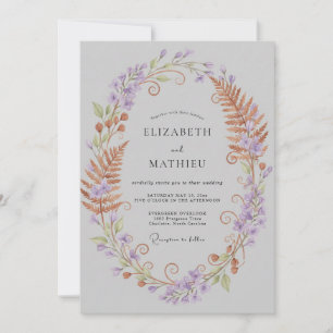 Kupfer-Lilien-Kranz-Hochzeit Einladung