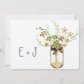 Kupfer Limonen Olivenmason Jar Wild Blume Hochzeit Einladung (Rückseite)