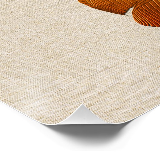 Kupfer Linen Banana Pflanze Collage Canvas Print Poster (Ecke)