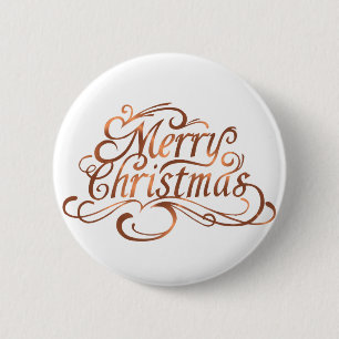 Kupfer-Look Frohe Weihnachtsskriptgestaltung Button