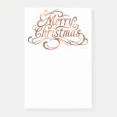 Kupfer-Look Frohe Weihnachtsskriptgestaltung Post-it Klebezettel (Vorderseite)