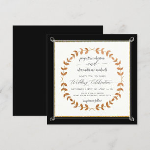 Kupfer-Lorbeerblattkranz Schwarze Bindung Elegant Einladung