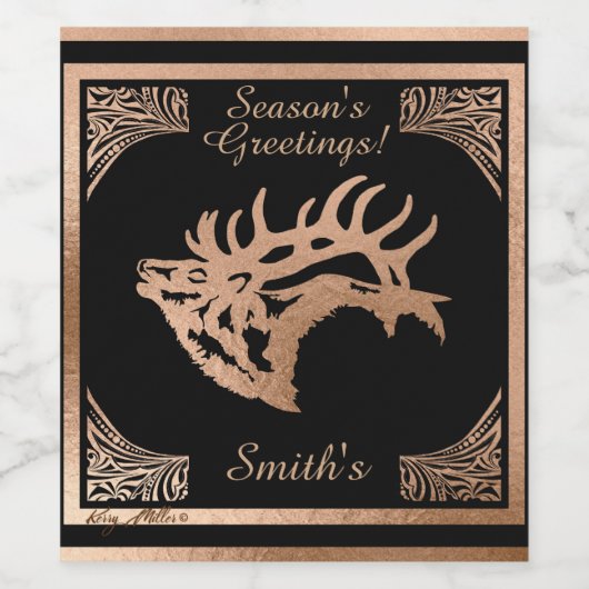 Kupfer Majestic Bulletch Silhouette Weinetikett (Einzelnes Label)