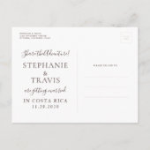 Kupfer Map Hochzeit in Urlaubsort Save the Date Ankündigungspostkarte (Rückseite)